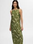 SELECTED FEMME Rya Ellie Abstract Print Maxi Dress, Olivine