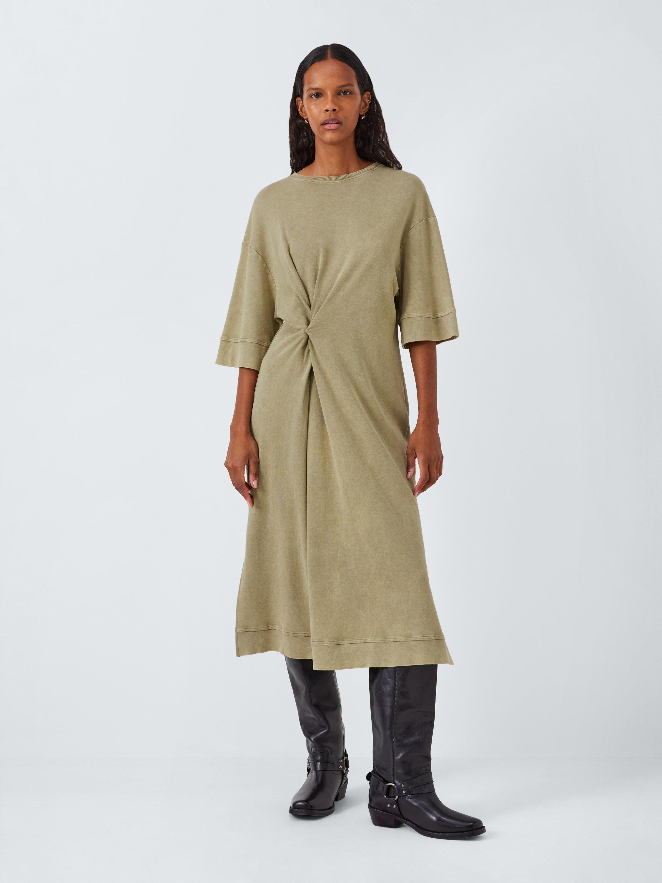 AND/OR Knot Waist Jersey Midi Dress, Green