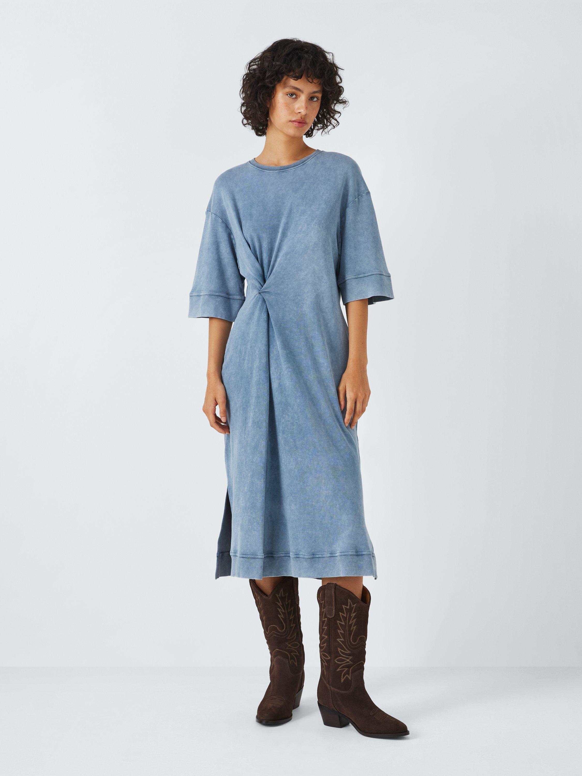 AND/OR Knot Waist Jersey Midi Dress, Blue