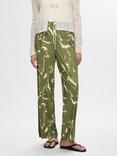 SELECTED FEMME Rya Ellie Abstract Print Trousers, Olivine