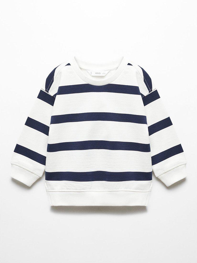 Mango Baby Holiday Stripe Sweatshirt, Navy/White