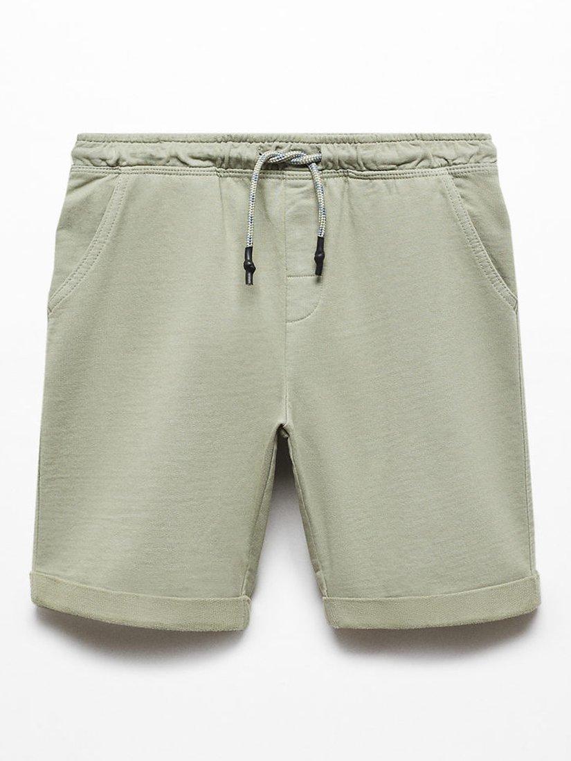 Mango Kids' Asier Drawstring Bermuda Shorts, Green