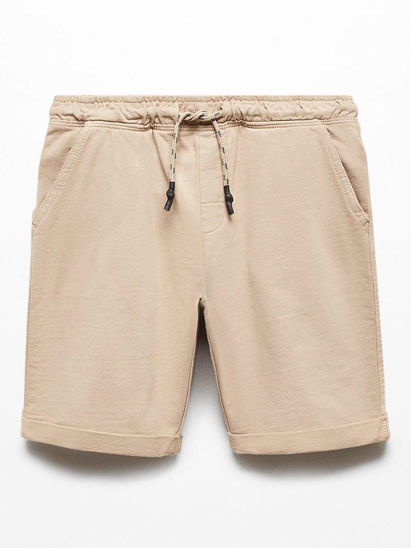 Mango Kids' Asier Drawstring Bermuda Shorts, Medium Brown