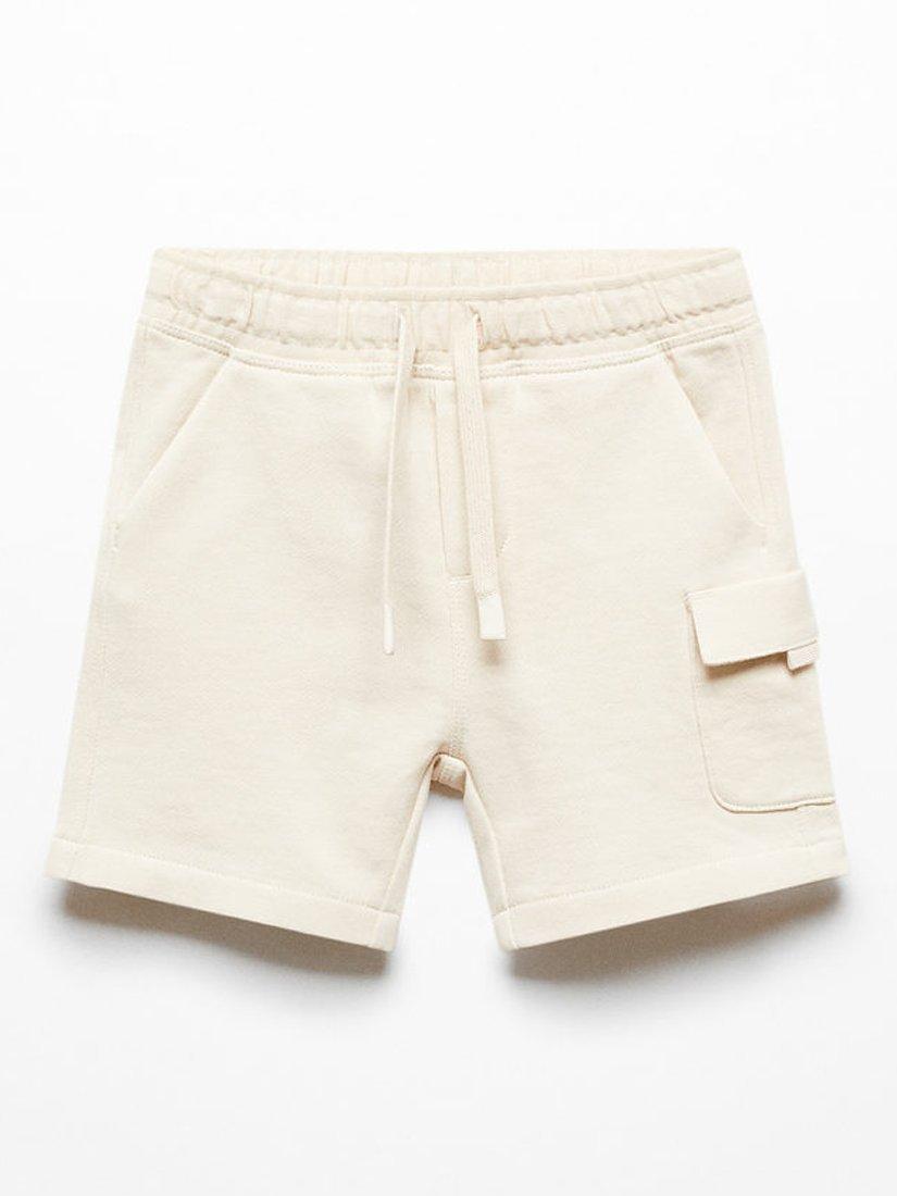 Mango Kids' Cargo Bermuda Drawstring Shorts, Light Pastel Brown