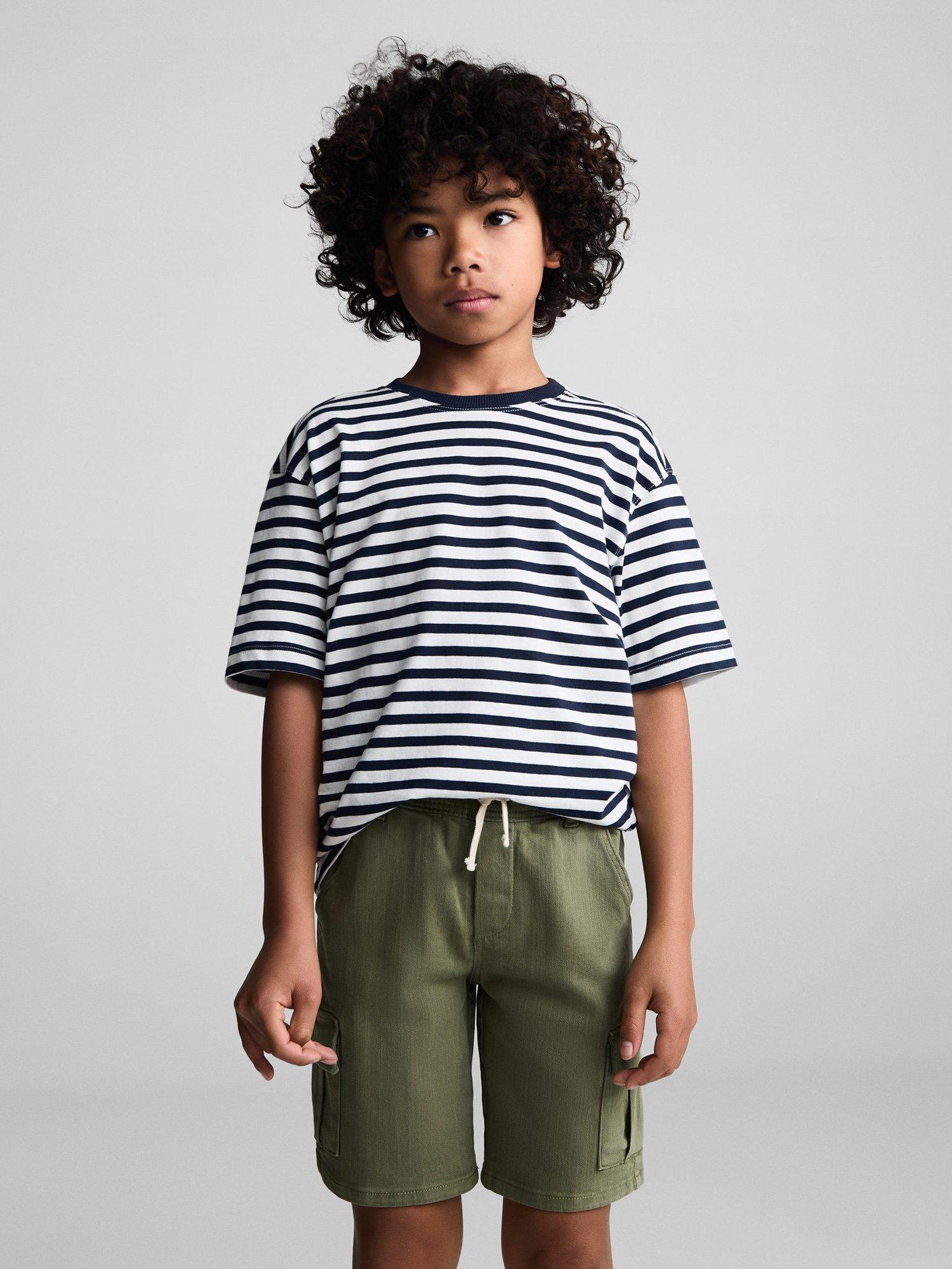 Mango Kids' Comporta Cargo Shorts, Beige Khaki