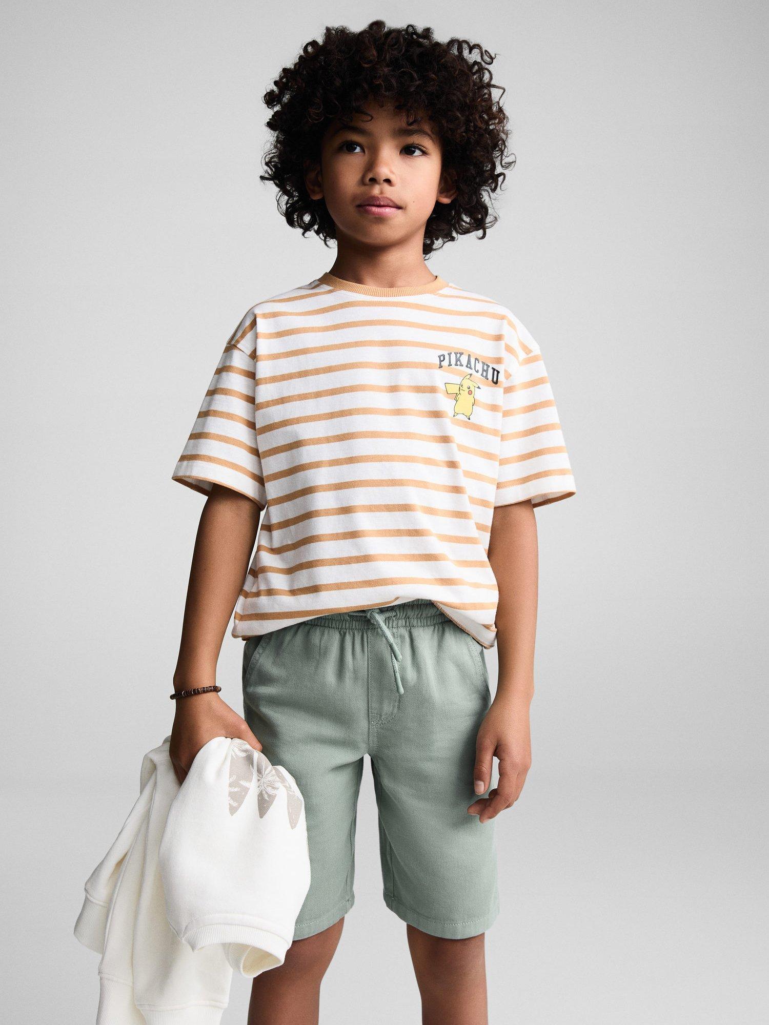 Mango Kids' Houston Drawstring Bermuda Shorts, Green
