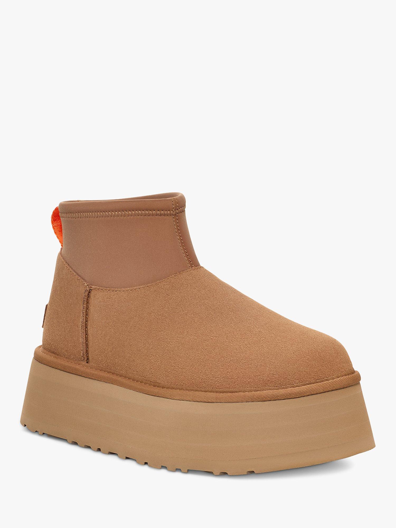 Product image 3 of 6, which shows UGG Mini Dipper Suede Platform Ankle Boots, Chestnut, 6