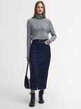 Barbour Cassie Denim Midi Skirt, Dark Indigo