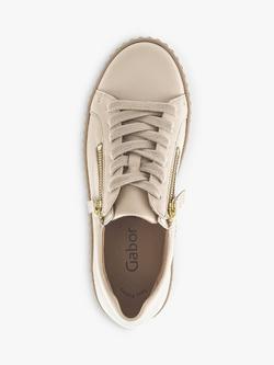 Gabor Dolly Leather Zip Detail Trainers - view 2, Black