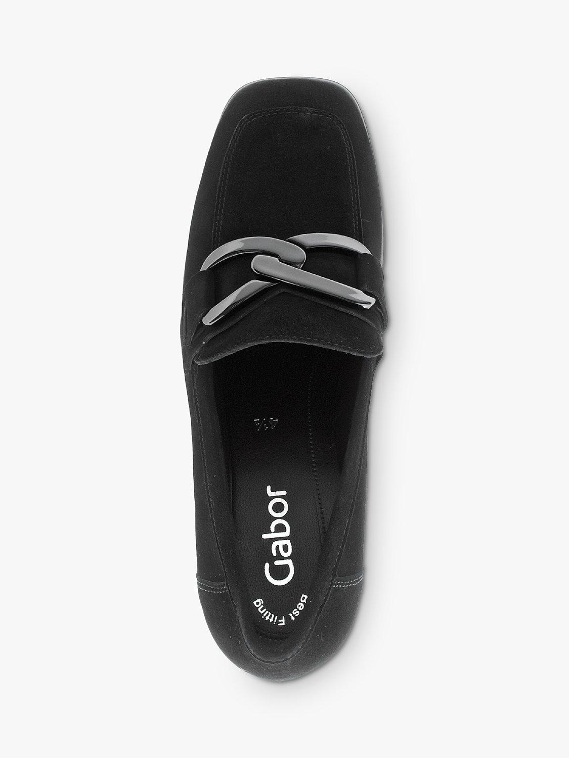 Product image 2 of 4, which shows Gabor Samantha Suede Heeled Loafers, Black, 4