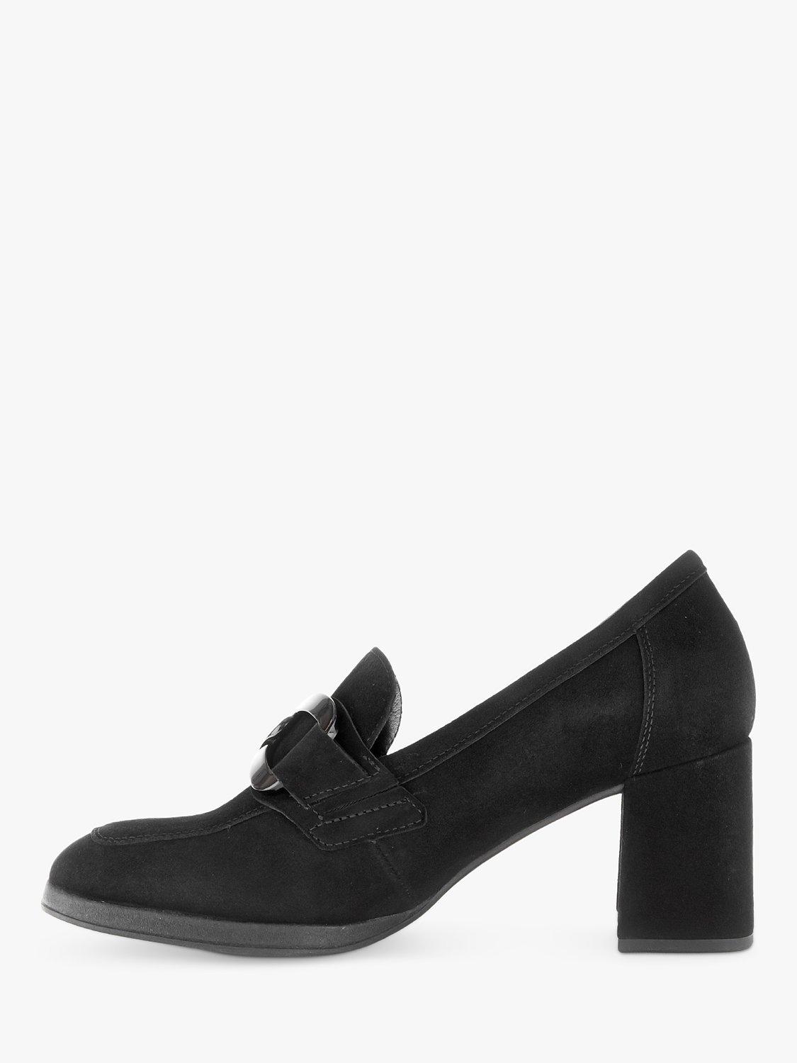 Product image 4 of 4, which shows Gabor Samantha Suede Heeled Loafers, Black, 4