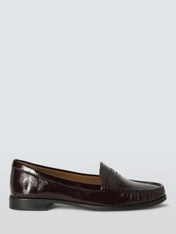 John Lewis Pennie Patent Leather Penny Loafers, Bordeaux, Wine