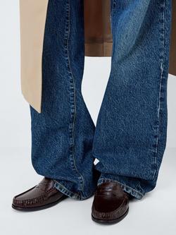 John Lewis Pennie Patent Leather Penny Loafers, Bordeaux - view 2, Wine