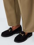 John Lewis Orella Nubuck Snaffle Trim Loafers, Black