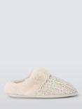 John Lewis Chenille Mule Slippers, Oatmeal