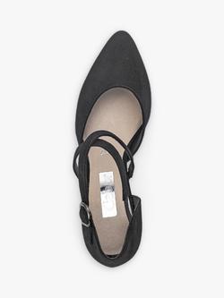 Gabor Gisele Suede Cross Strap Court Shoes, Black - view 2, Black