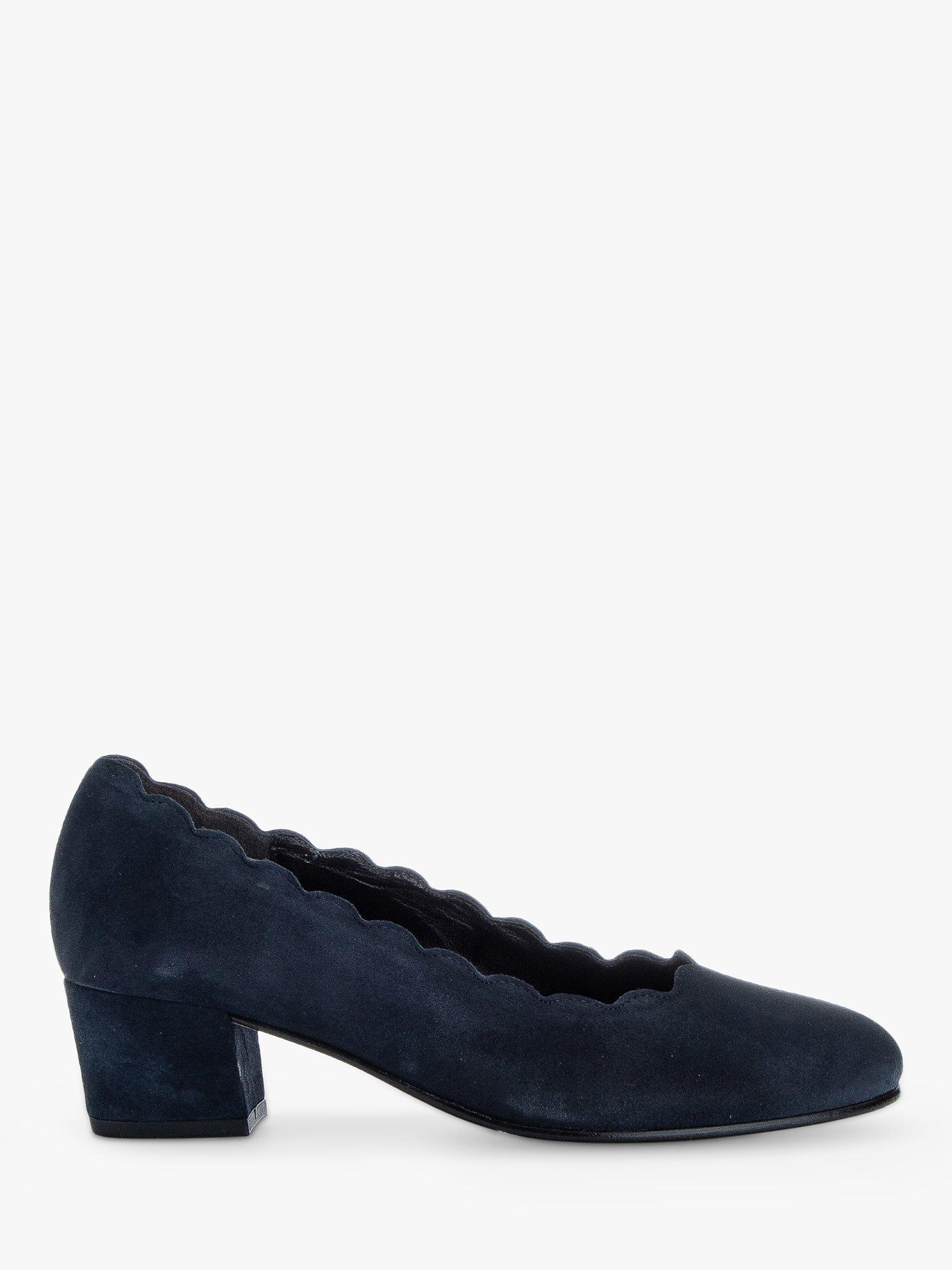 Gabor Wide Fit Gigi Suede Courts Dark Blue