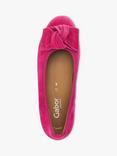 Gabor Picnic Wide Fit Suede Ballerina Pumps, Pink