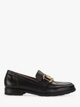 Gabor Dupri Wide Fit Leather Loafers, Black/Dark Gold