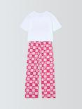 Brand Threads Barbie Check Long Pyjama Set, Pink Mid