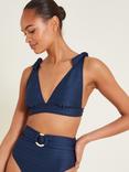 Monsoon Suzie Bow Shoulder Bikini Top, Navy