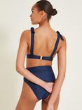 Monsoon Suzie Bow Shoulder Bikini Top, Navy