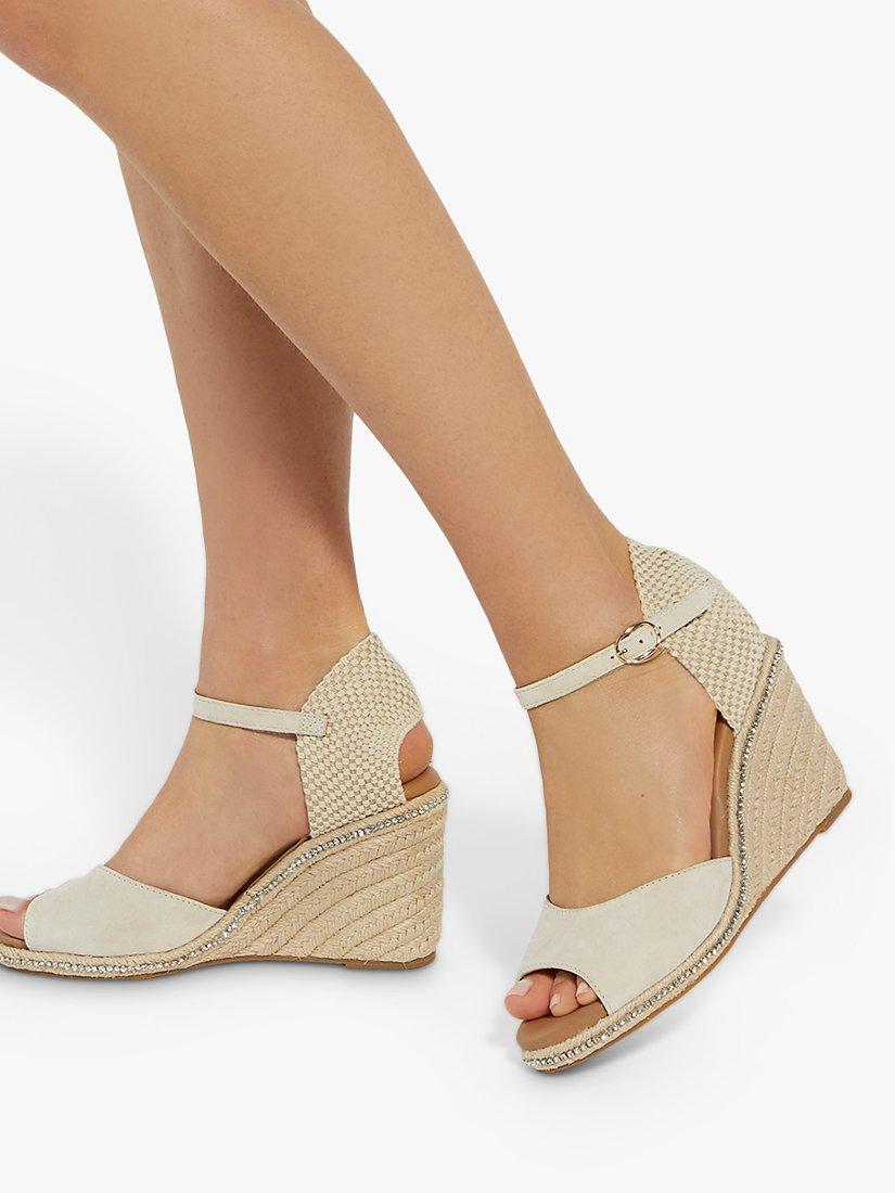 Product image 2 of 6, which shows Dune London Koto Diamante Detail Espadrilles, Blush, 3