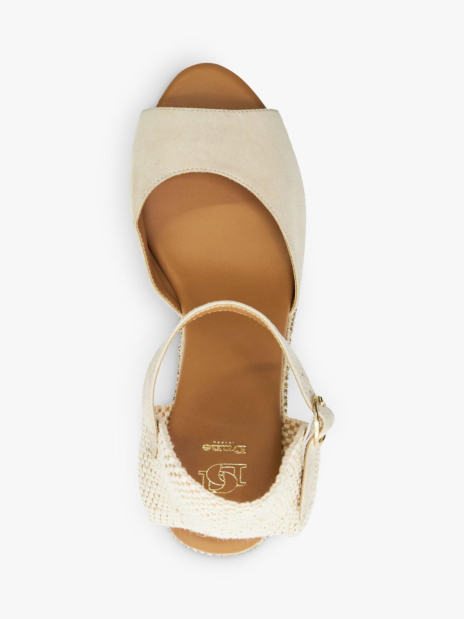 Product image 3 of 6, which shows Dune London Koto Diamante Detail Espadrilles, Blush, 3