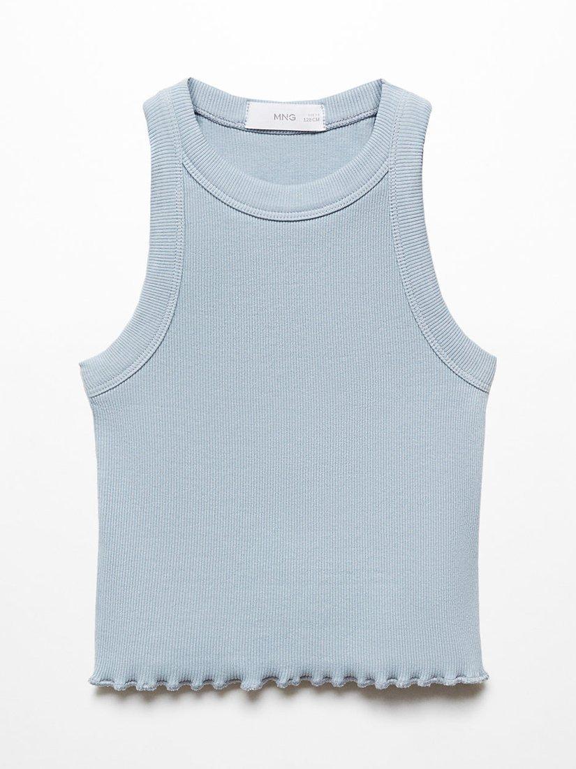 Mango Kids' Angelina Vest Top, Medium Blue