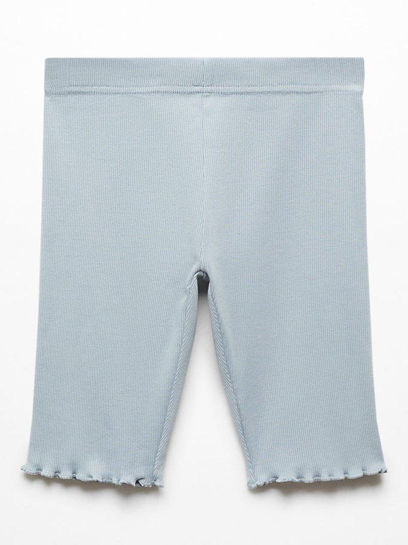 Mango Kids' Frill Hem Cyclist Leggings, Medium Blue