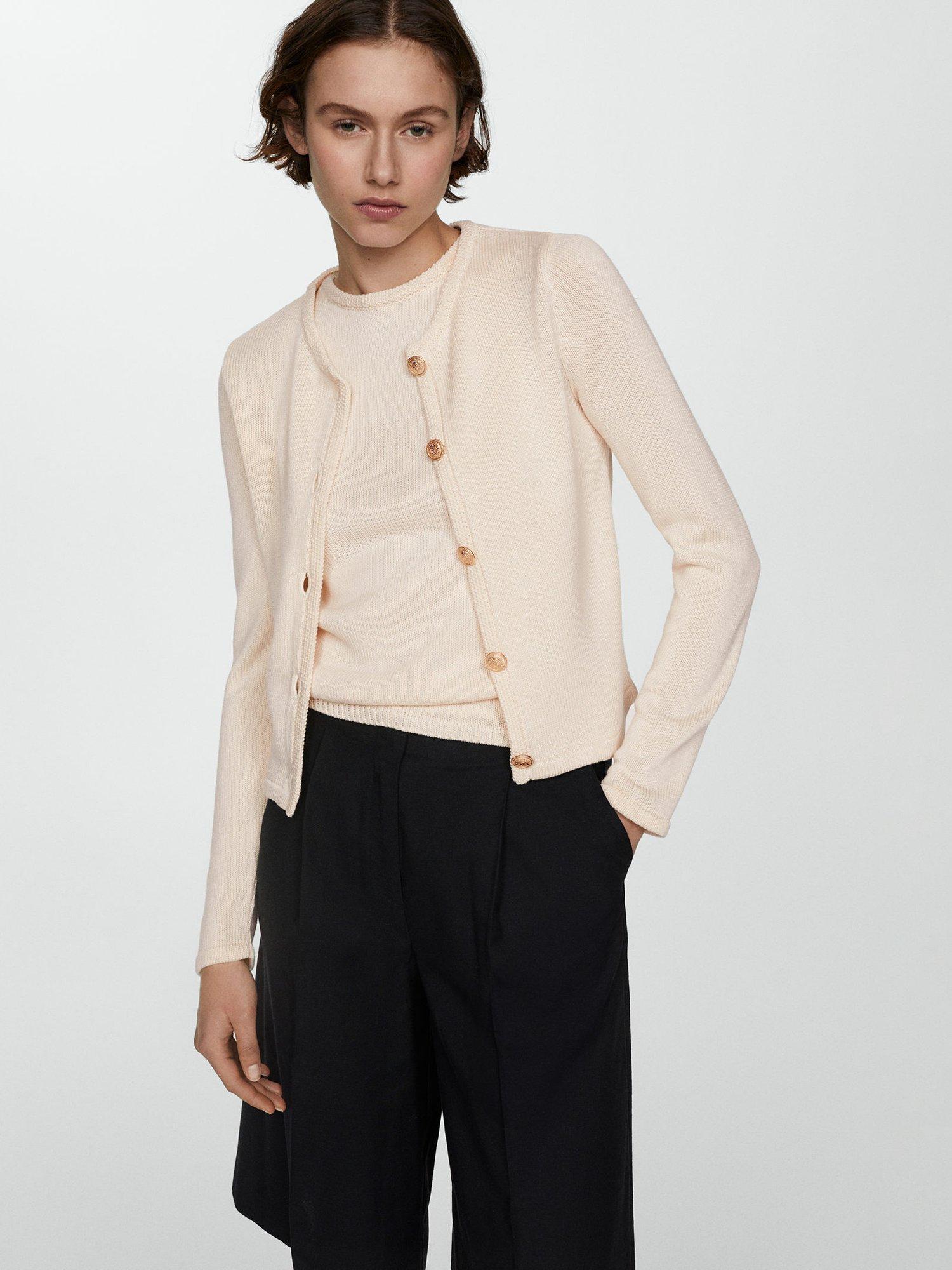 Product image 1 of 7, which shows Mango Eliot Cardigan, Light Beige, L