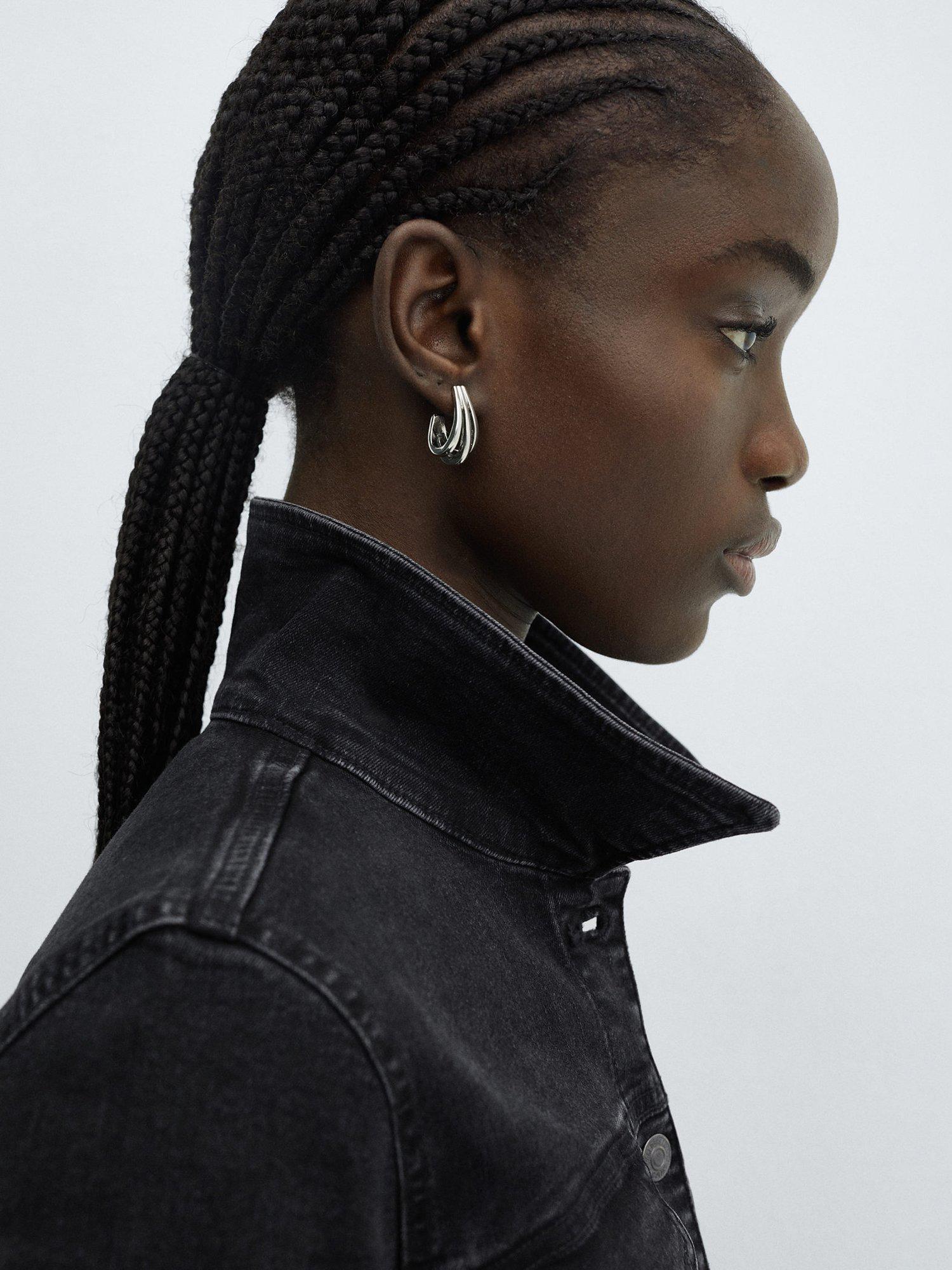 Product image 4 of 6, which shows Mango Vicky Denim Jacket, Washed Black, XS