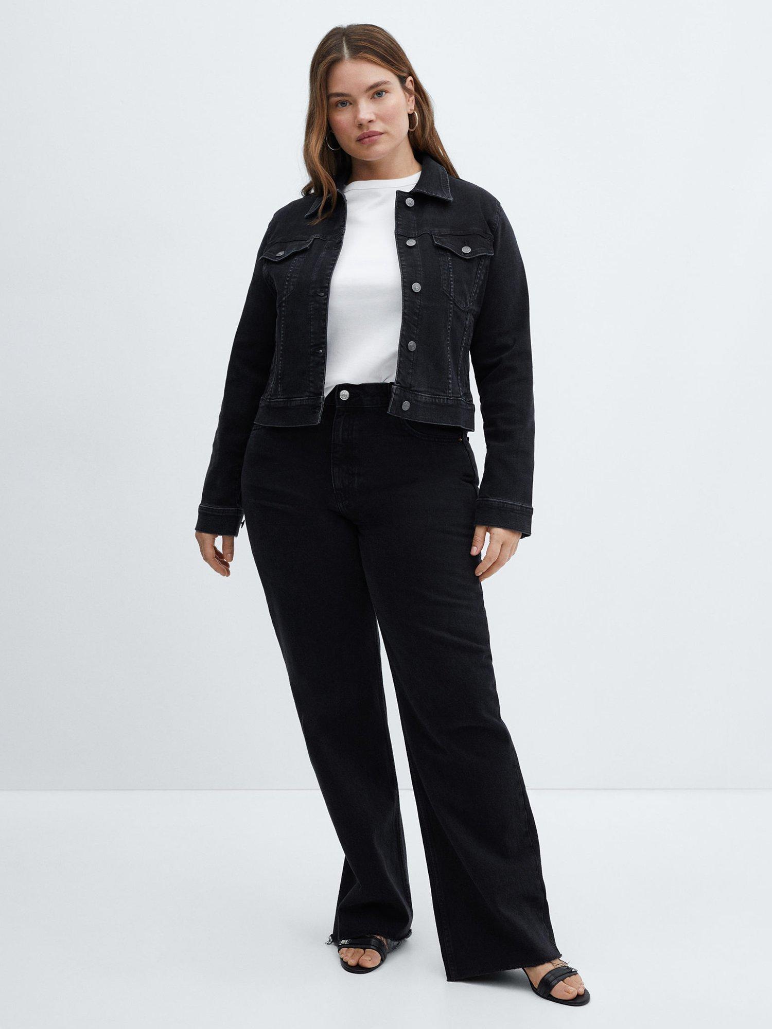 Product image 5 of 6, which shows Mango Vicky Denim Jacket, Washed Black, XS