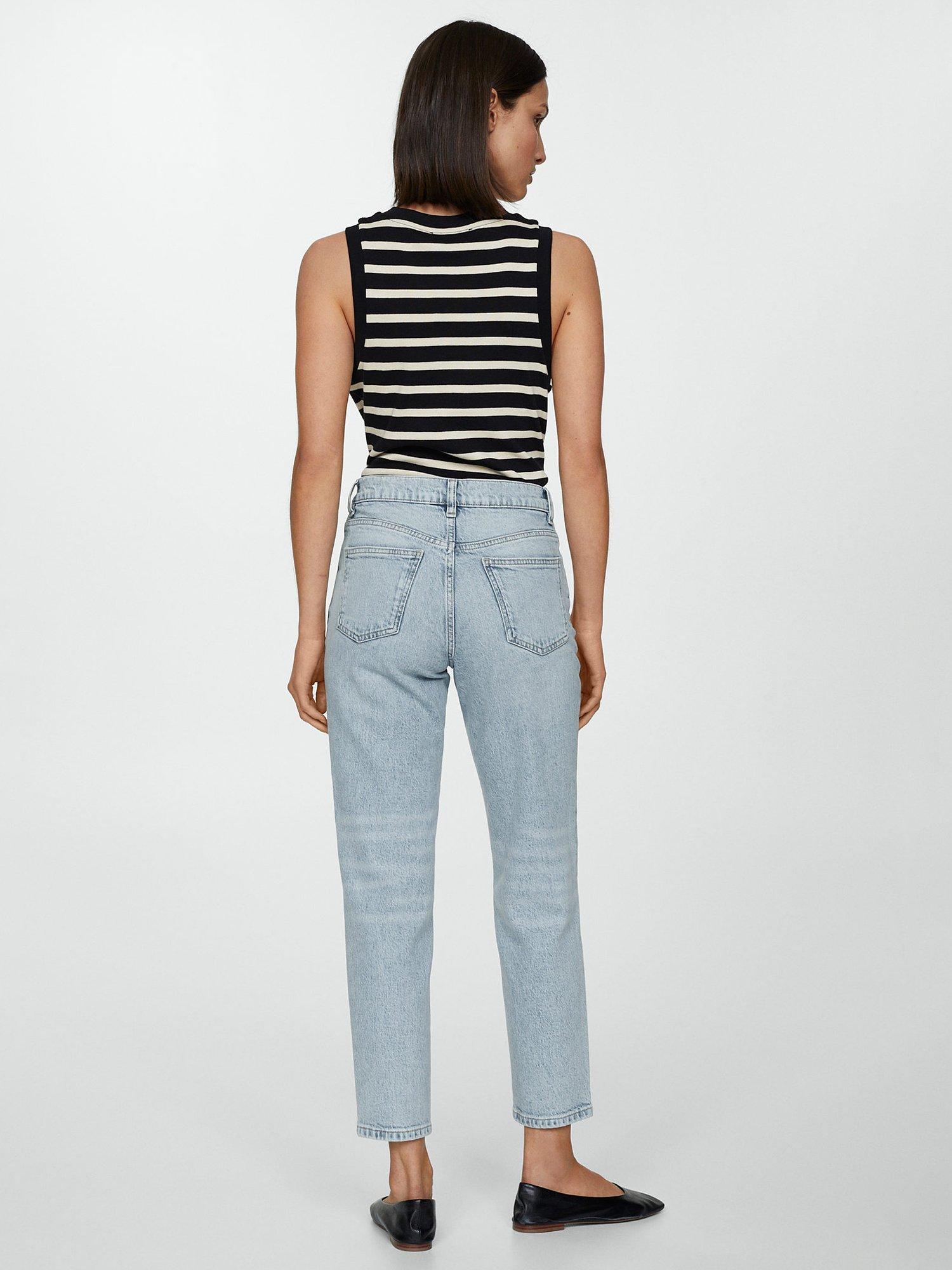 Product image 4 of 7, which shows Mango Mom Comfort High Rise Jeans, Open Blue, 4