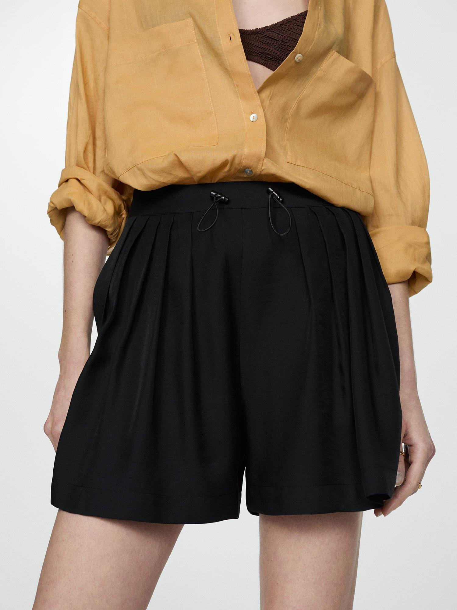 Mango Perseo Pleated Short, Black