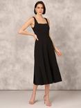 Aidan Mattox by Adrianna Papell Bonded Crepe Midi Dress, Black