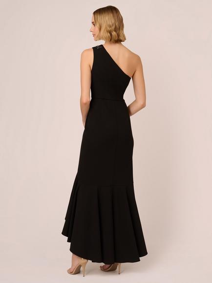 Adrianna Papell Studio Beaded Knit Crepe Maxi Dress - view 2, Black
