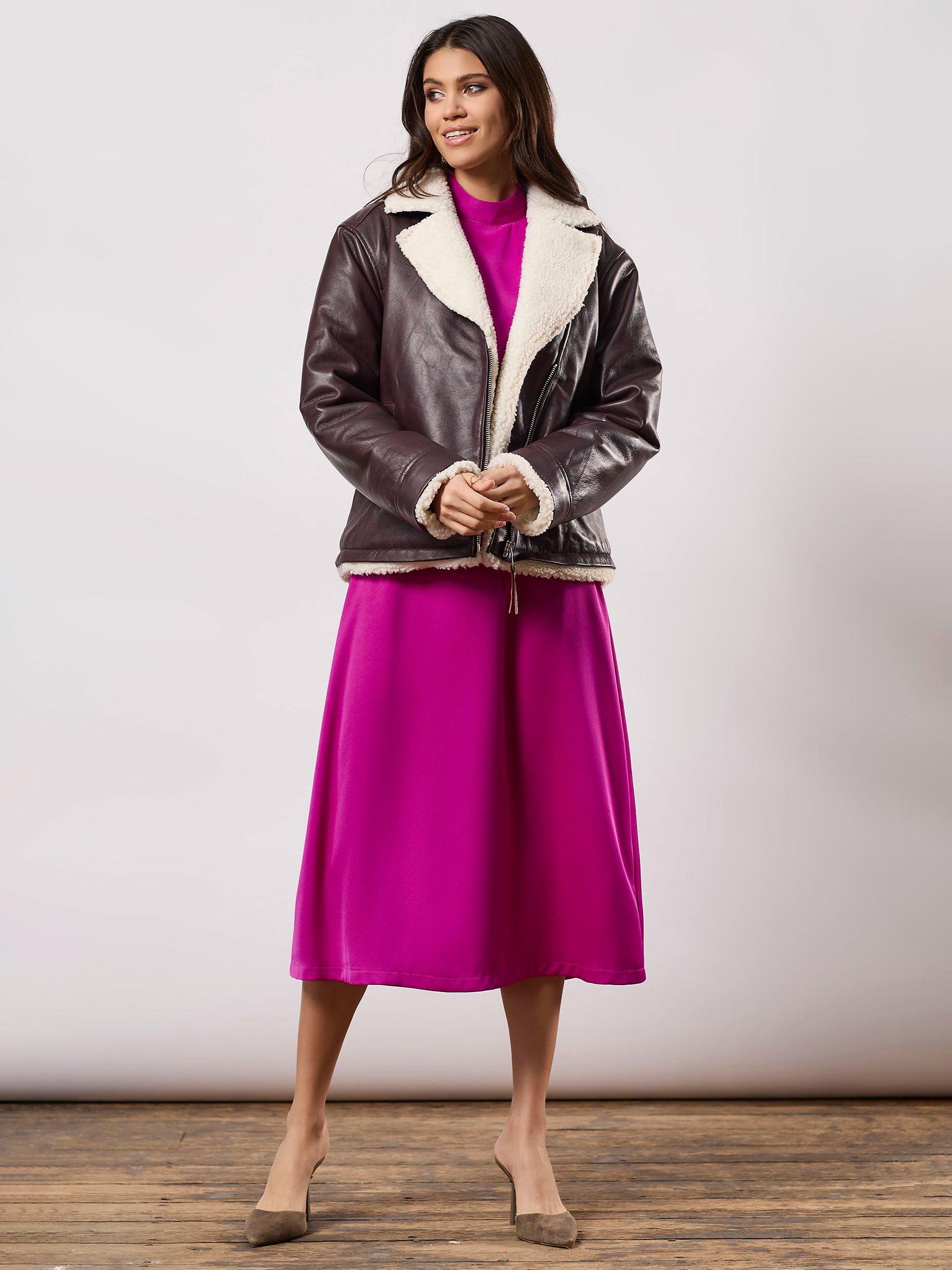 Closet London Oversized Shearling Jacket, Maroon