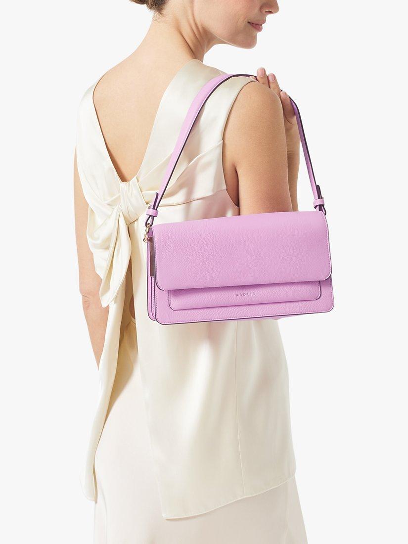 Radley Leather Lane Grained Leather Shoulder Bag, Sugar Pink, One Size