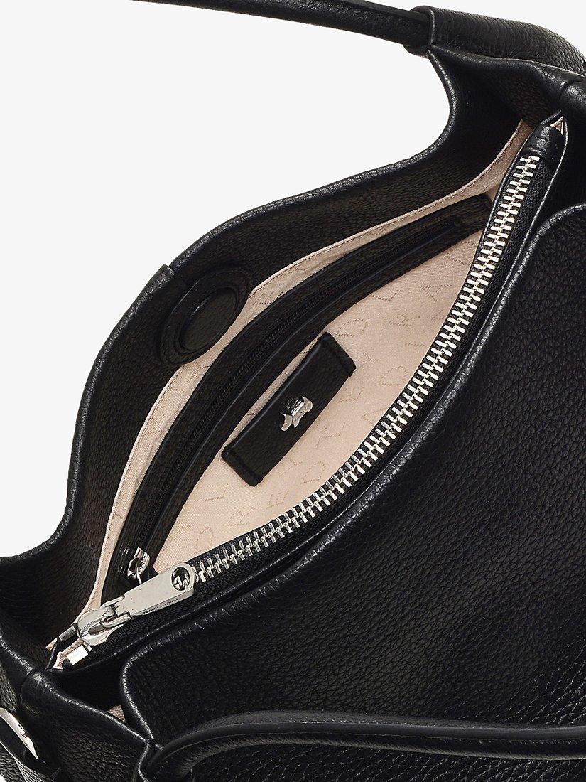 Product image 3 of 4, which shows Radley Ivydale Road Leather Medium Zip Top Grab Bag, Black, One Size