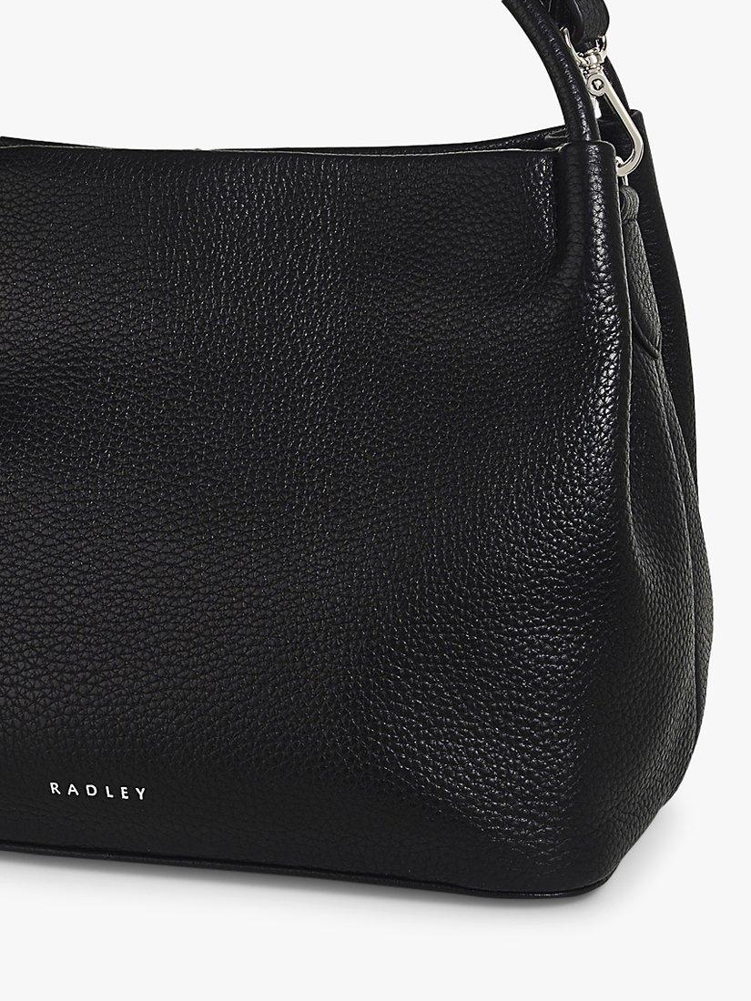 Product image 4 of 4, which shows Radley Ivydale Road Leather Medium Zip Top Grab Bag, Black, One Size