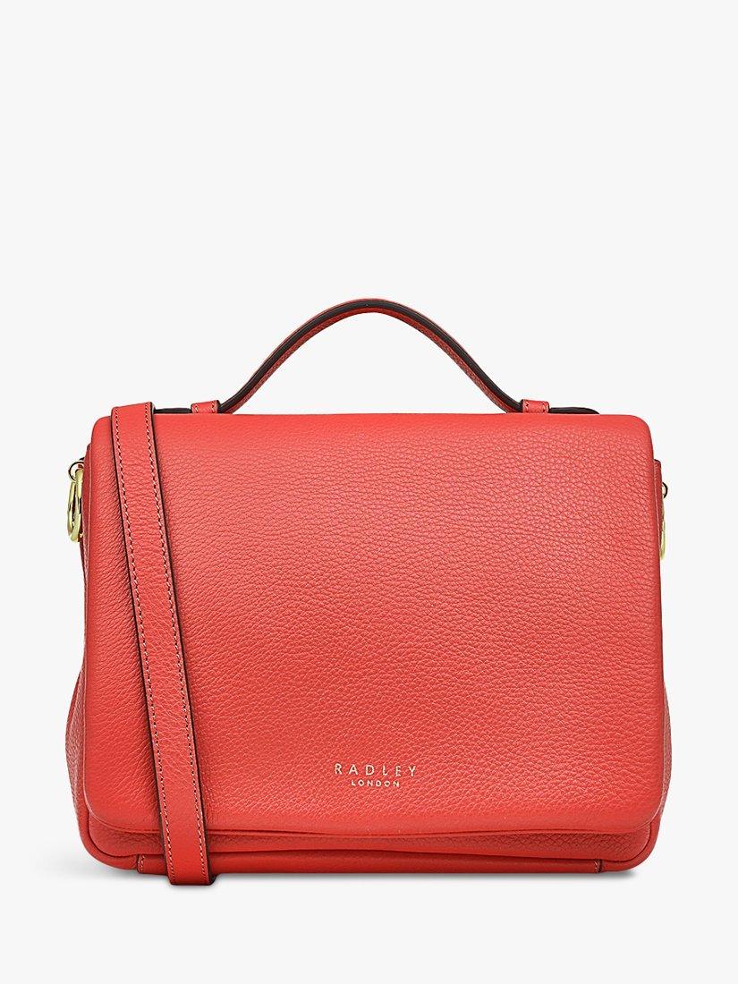 Radley Weston Street Leather Small Flapover Crossbody Bag, Lava