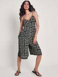 Monsoon Sunny Artisan Knee Length Jumpsuit, Black