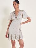 Monsoon Aurora Mini Dress, Grey