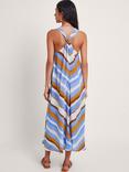 Monsoon Byrdie Stripe Midi Dress, Turquoise