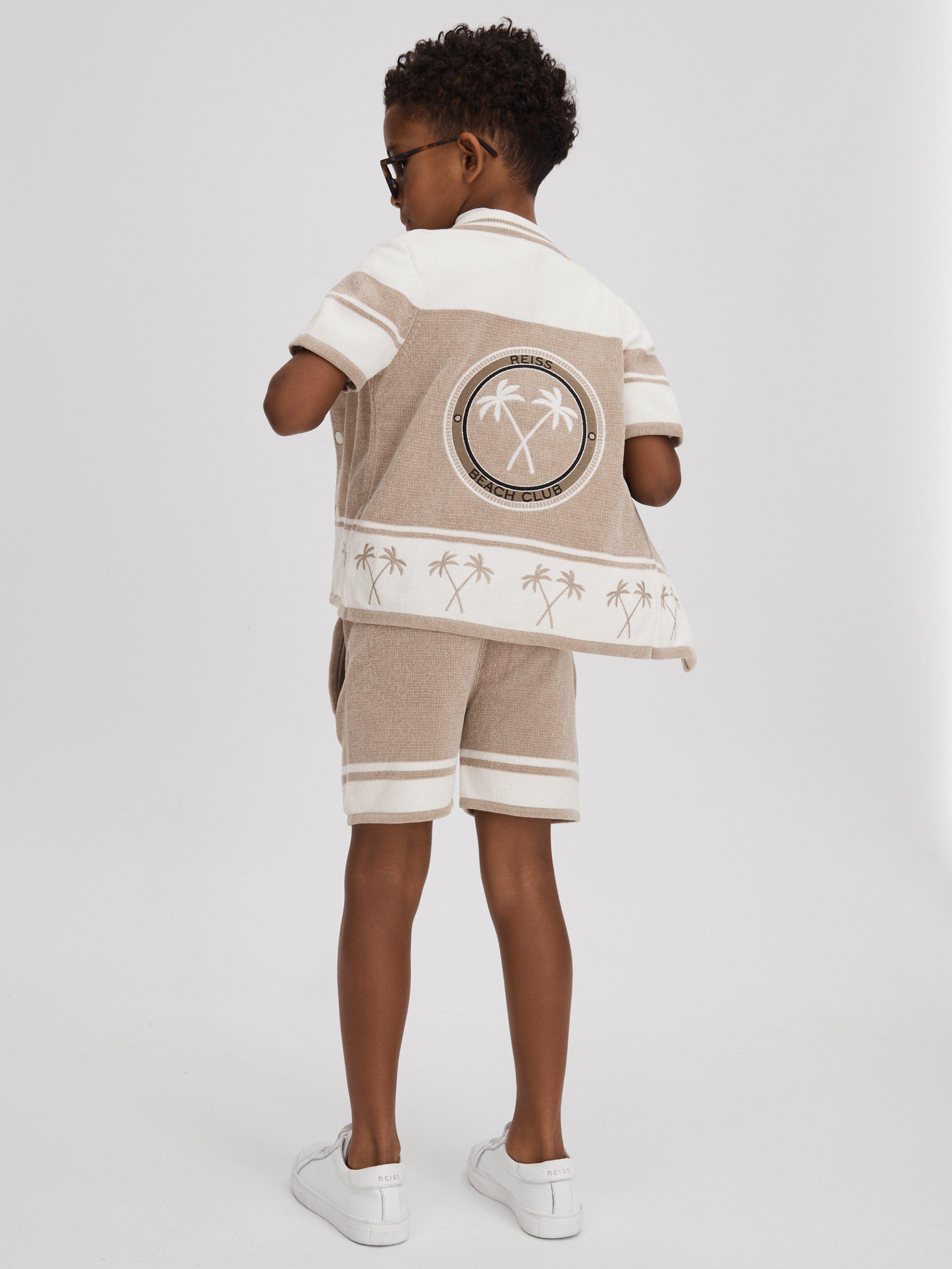Reiss Kids' Bowler Back Graphic Press Stud Shirt
