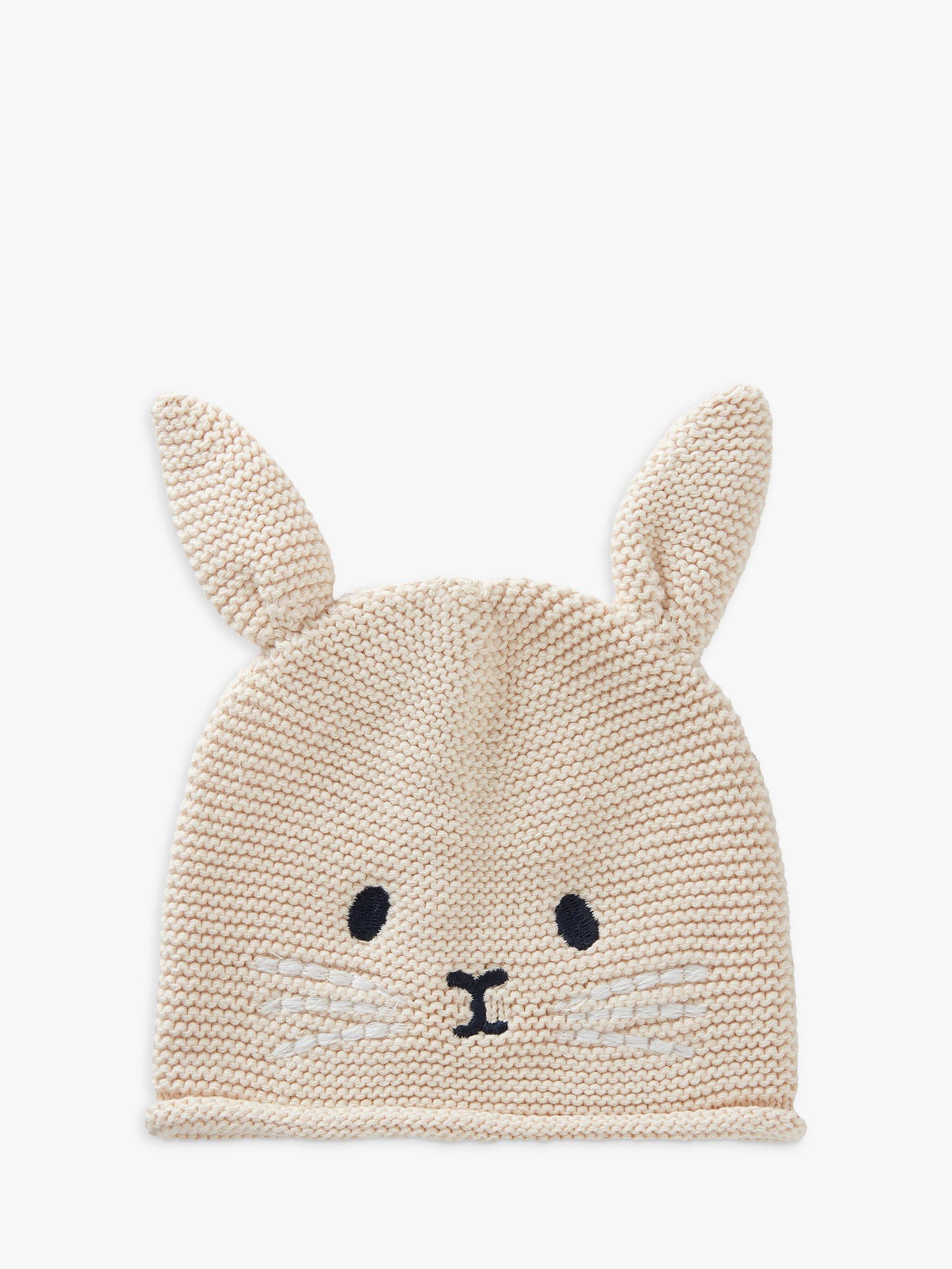 Benetton Baby Tricot Bunny Face Knit Hat, Light Powder