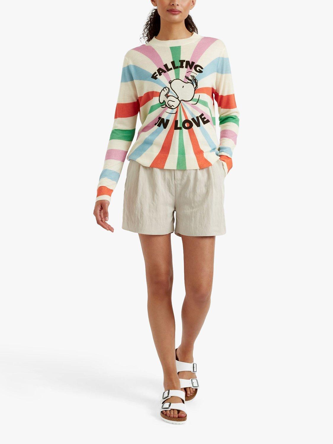 Product image 1 of 3, which shows Chinti & Parker Snoopy In Love Wool And Cashmere Jumper, Cream/Multi, XS