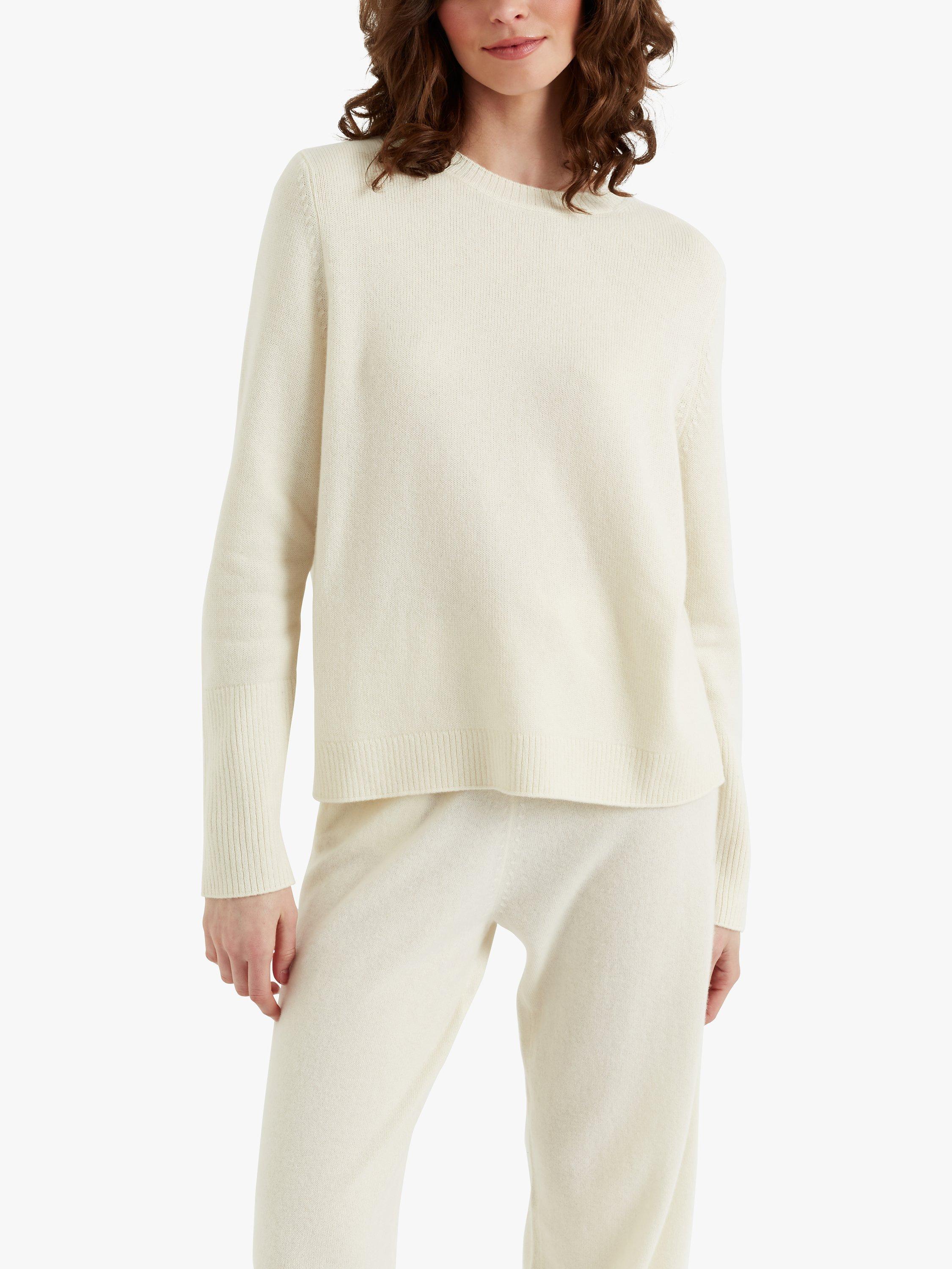 Product image 1 of 4, which shows Chinti & Parker Cashmere Crew Neck Jumper, Cream, XS