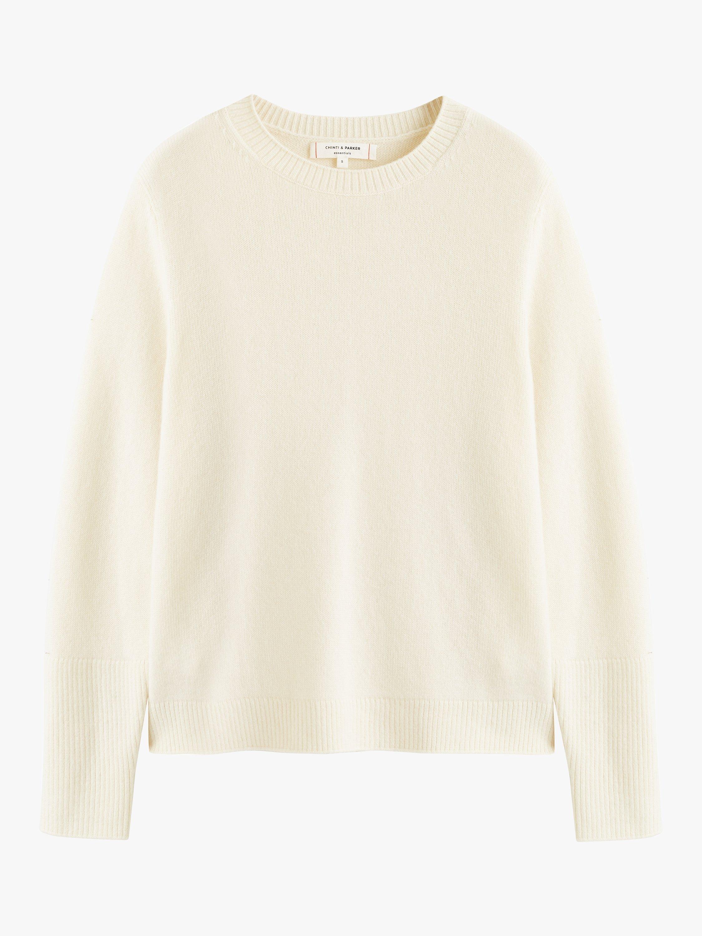Product image 4 of 4, which shows Chinti & Parker Cashmere Crew Neck Jumper, Cream, XS